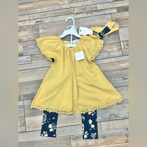 NWT Shabby Chic outfit with headband size 4T